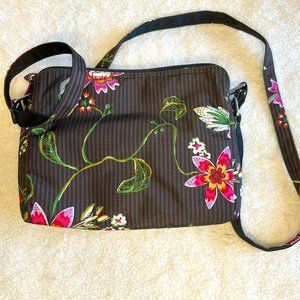 Vera Bradley Black Pinstripe, Floral Purse